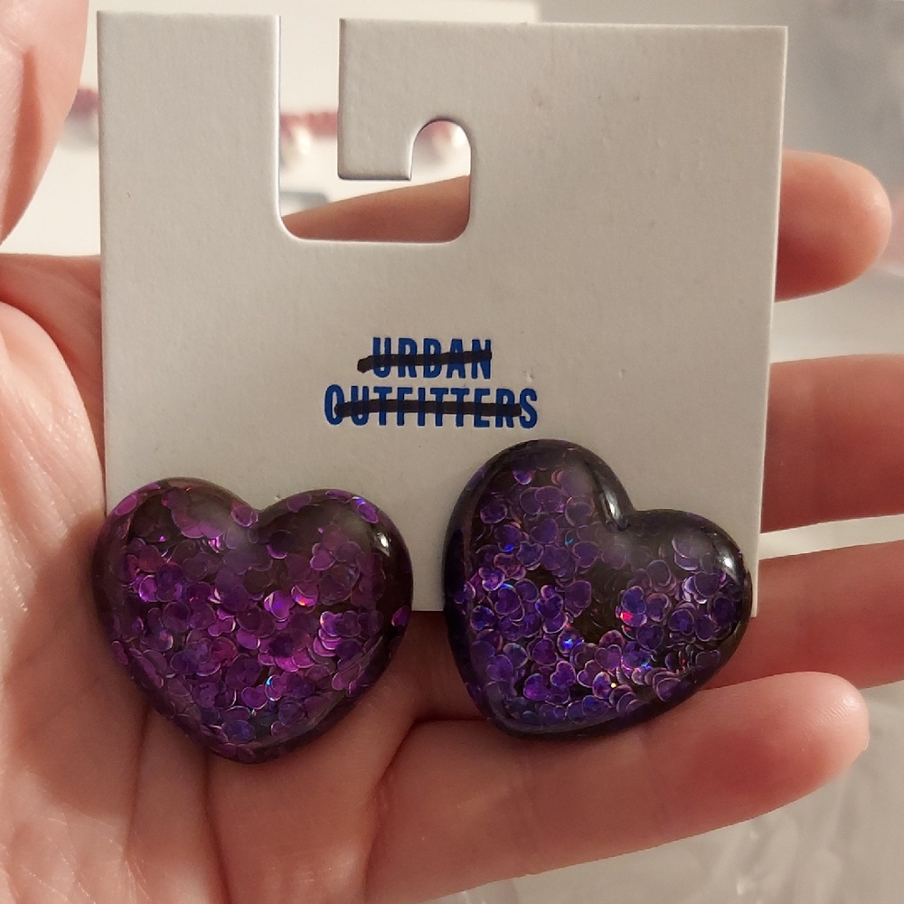 Urban Outfitters Purple Heart Earrings